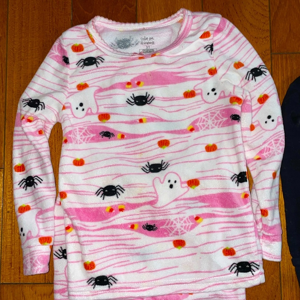 Halloween Themed Pajama Set bundle lot skeleton kitty itsy bitsy spider 18 mo 3t - Picture 8 of 9
